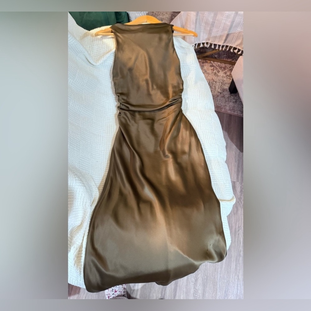 Reformation Olive Satin Maxi Dress - Picture 11 of 16